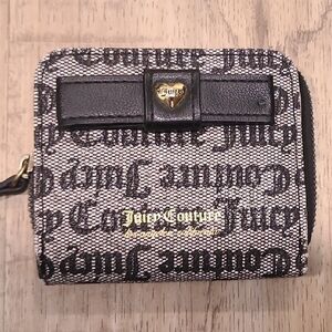 NWT Juicy Couture Monogram Black and Cream Wallet